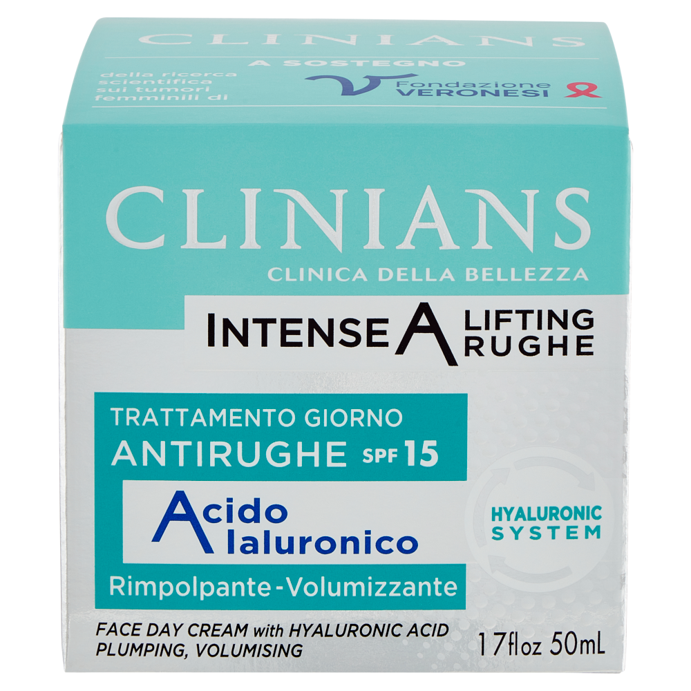 Clinians Intense A Lifting Rughe Trattamento Giorno Antirughe SPF15  Acido Ialuronico 50 mL