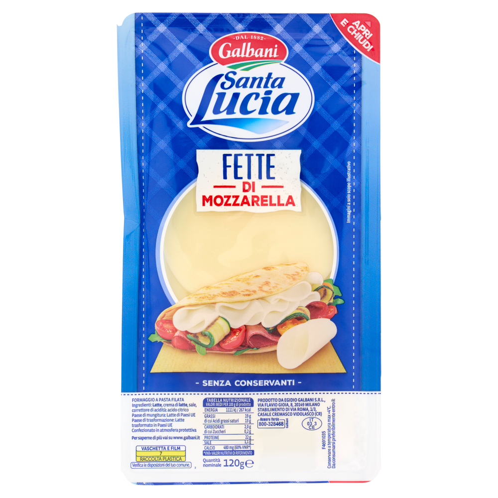 Galbani Santa Lucia Fette di Mozzarella 120 g