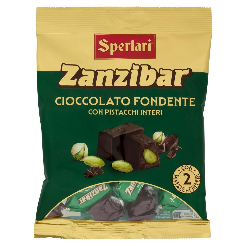 Sperlari Zanzibar Cioccolato Fondente con Pistacchi Interi 117 g
