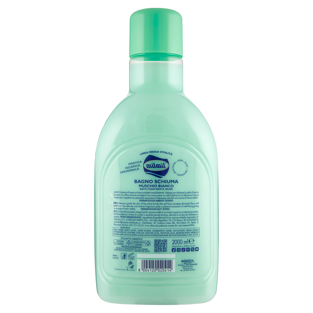 milmil Bagno Schiuma Muschio Bianco 2 Litri