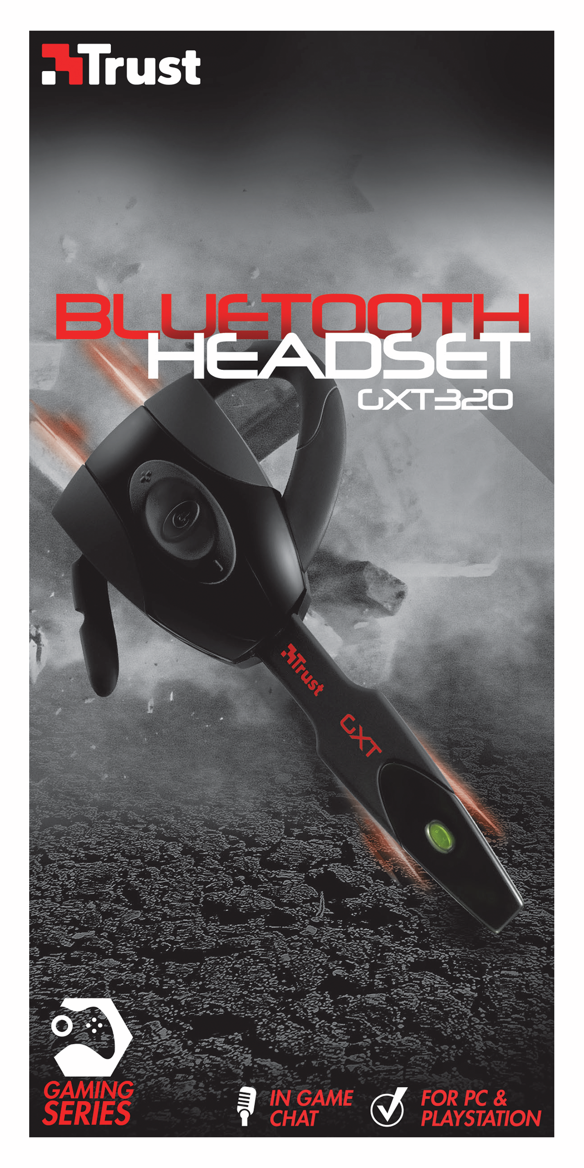 Trust GXT 320 Auricolare Wireless A clip Gaming Bluetooth Nero