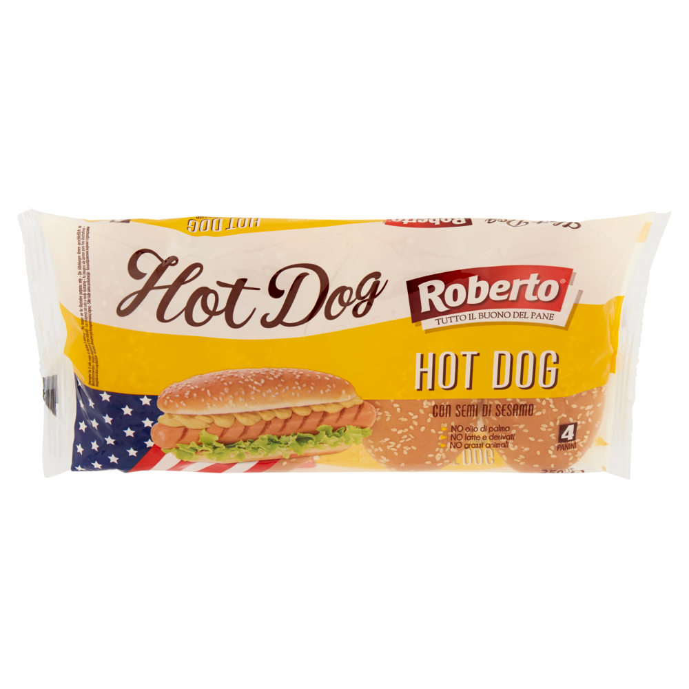 Roberto Hot Dog con Semi di Sesamo 4 Panini 250 g
