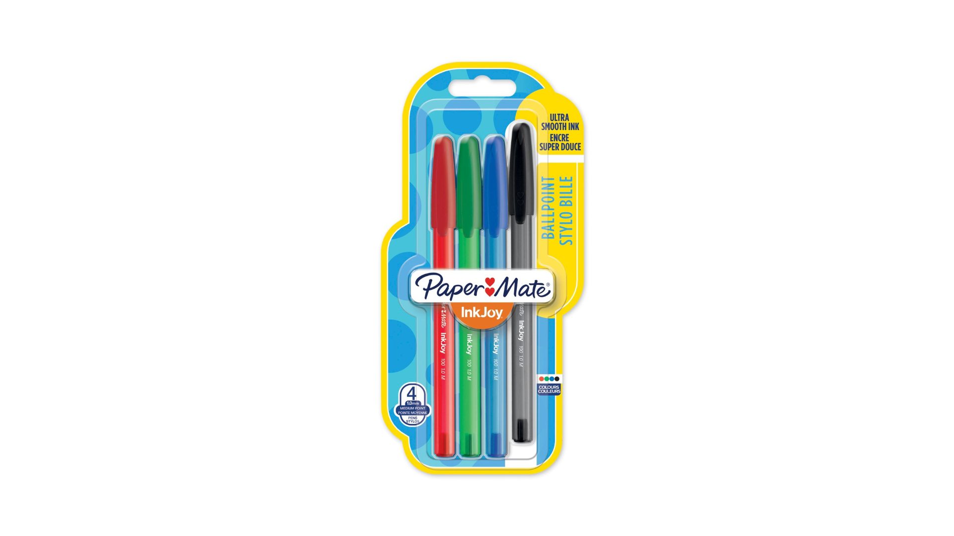 Papermate InkJoy 100ST Nero, Blu, Verde, Rosso Penna a sfera Medio 4 pz