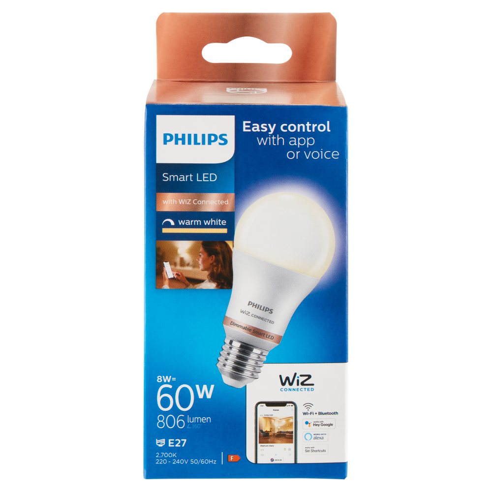 Philips Smart DIM Goccia Smerigliata 60W E27