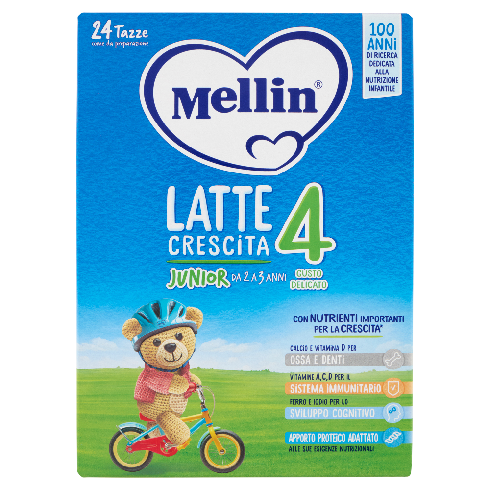 MELLIN 4 - Latte Crescita in Polvere, Fonte di Ferro e Iodio, dal 24&deg; al 36&deg; mese, 770g