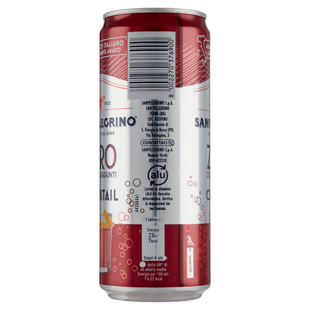 SANPELLEGRINO Cocktail Zero Zuccheri Aggiunti, Lattina 33 cl