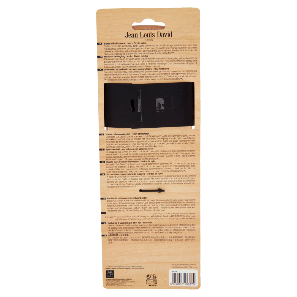 Jean Louis David Go Green Spazzola Districante in Legno