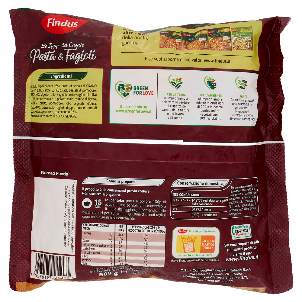 Findus Le Zuppe del Casale Pasta e Fagioli 500 g