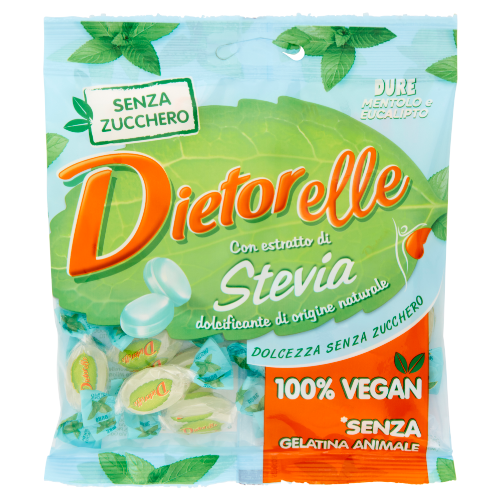 Dietorelle con estratto di Stevia Dure Mentolo e Eucalipto 70 g