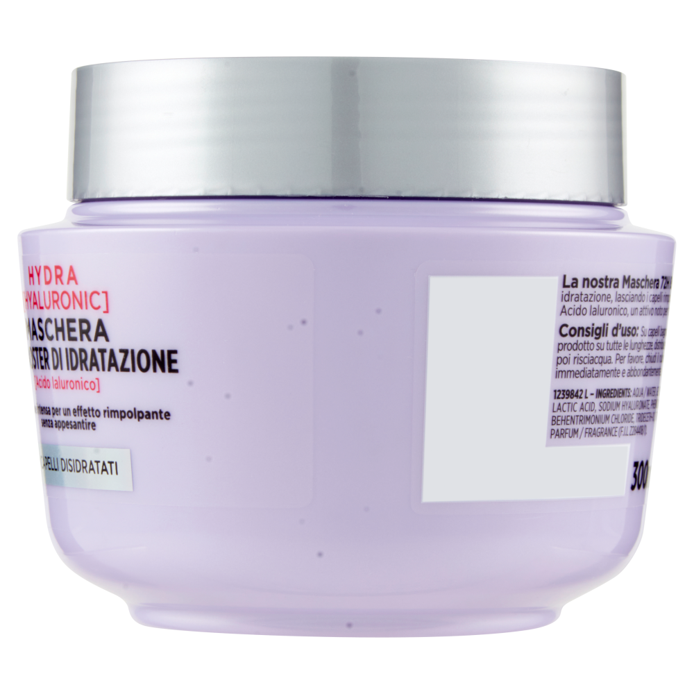 L'Oreal Paris Maschera Elvive Hydra Hyaluronic con Acido Ialuronico 72H Booster di Idratazione 300ml