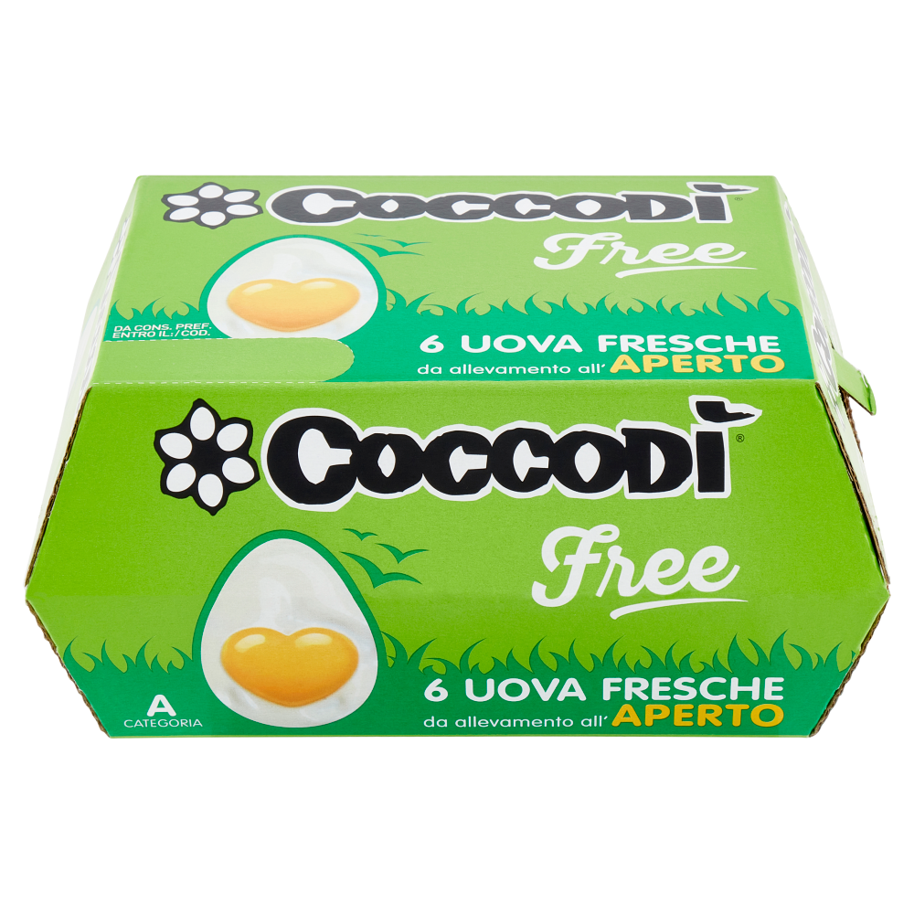 Coccodì Free 6 Uova Fresche da allevamento all'Aperto 350 g