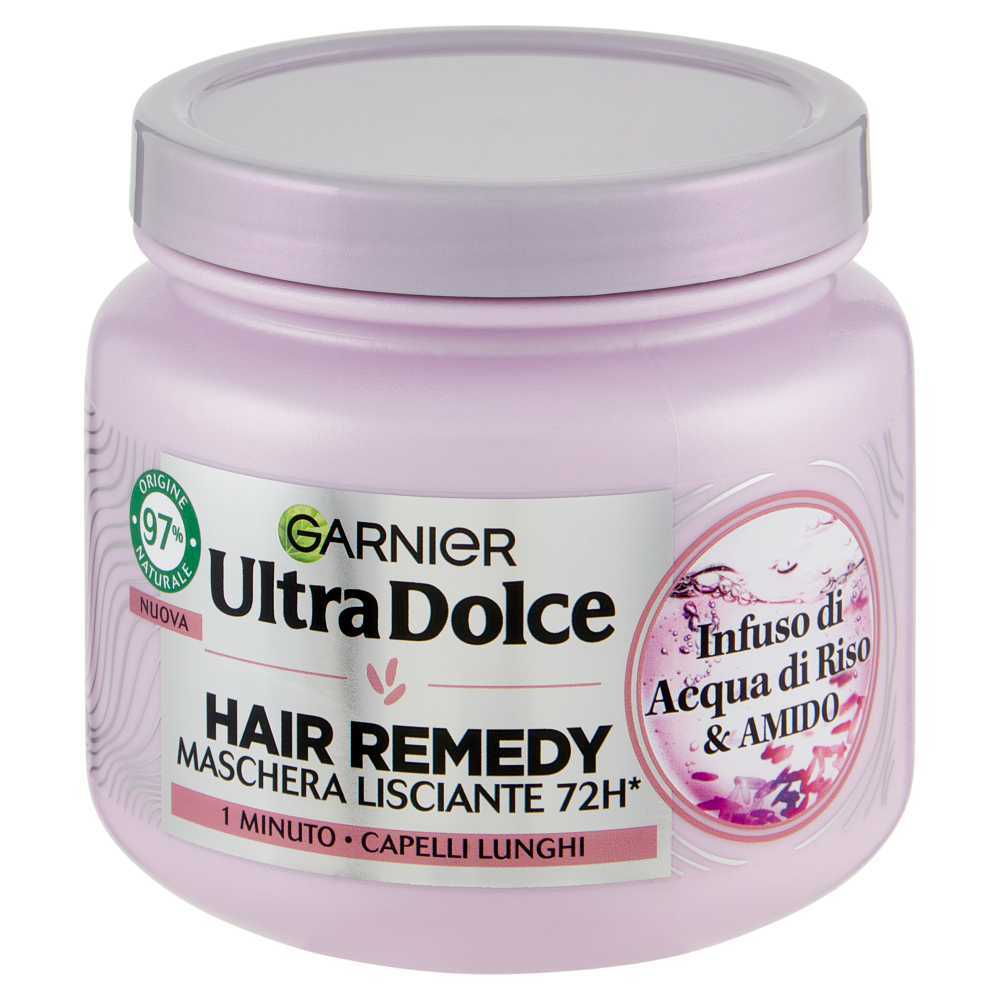 Garnier Ultra Dolce Infuso di Acqua di Riso & Amido, Maschera Lisciante 340 ml