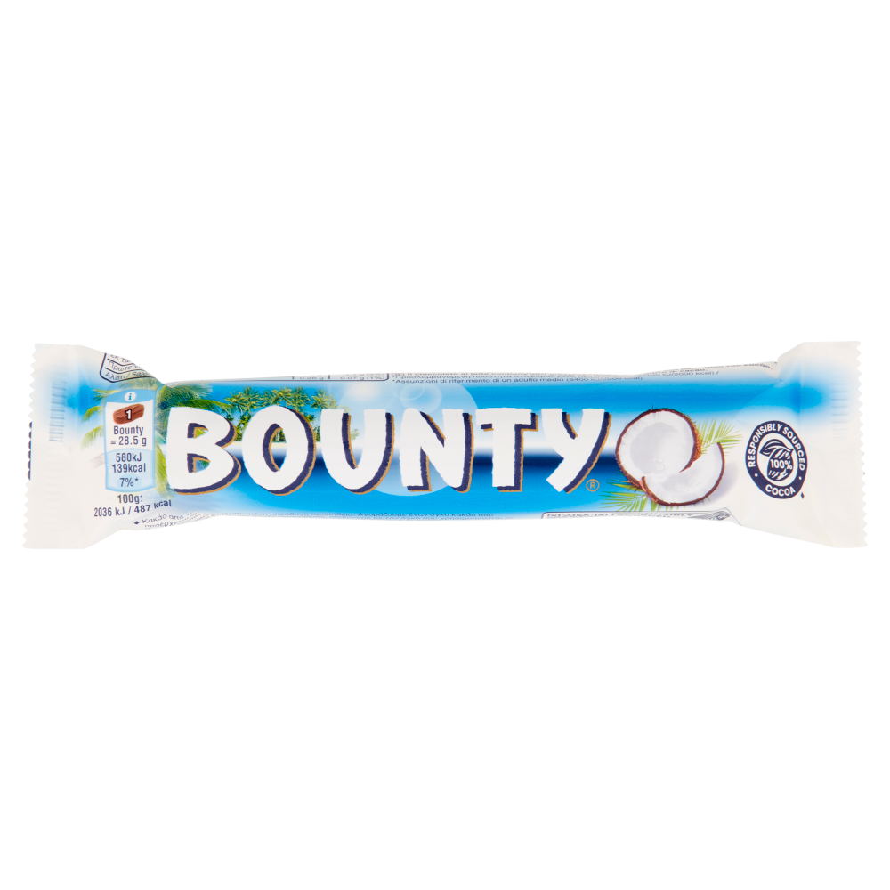 Bounty Barretta Snack di Cioccolato al Latte Ripiena al Cocco, 57g 