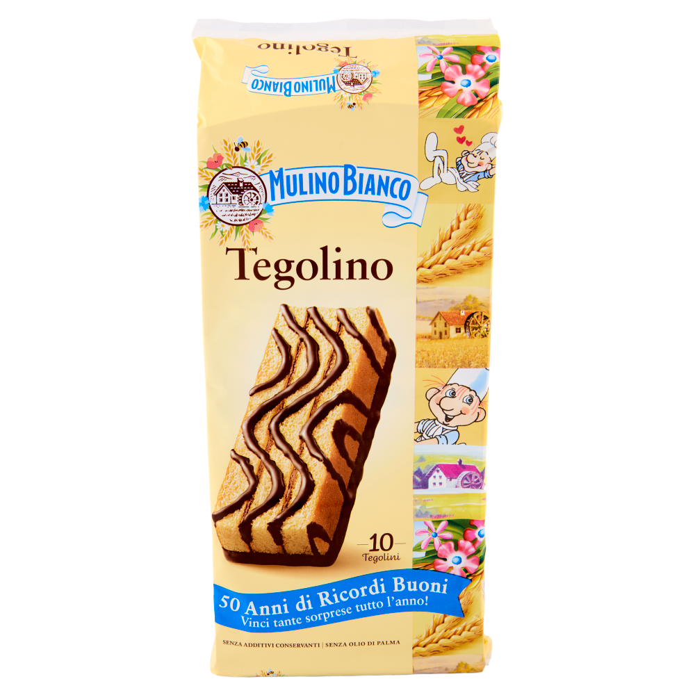Mulino Bianco Tegolino Merenda senza Additivi Conservanti 10 pezzi 350 g