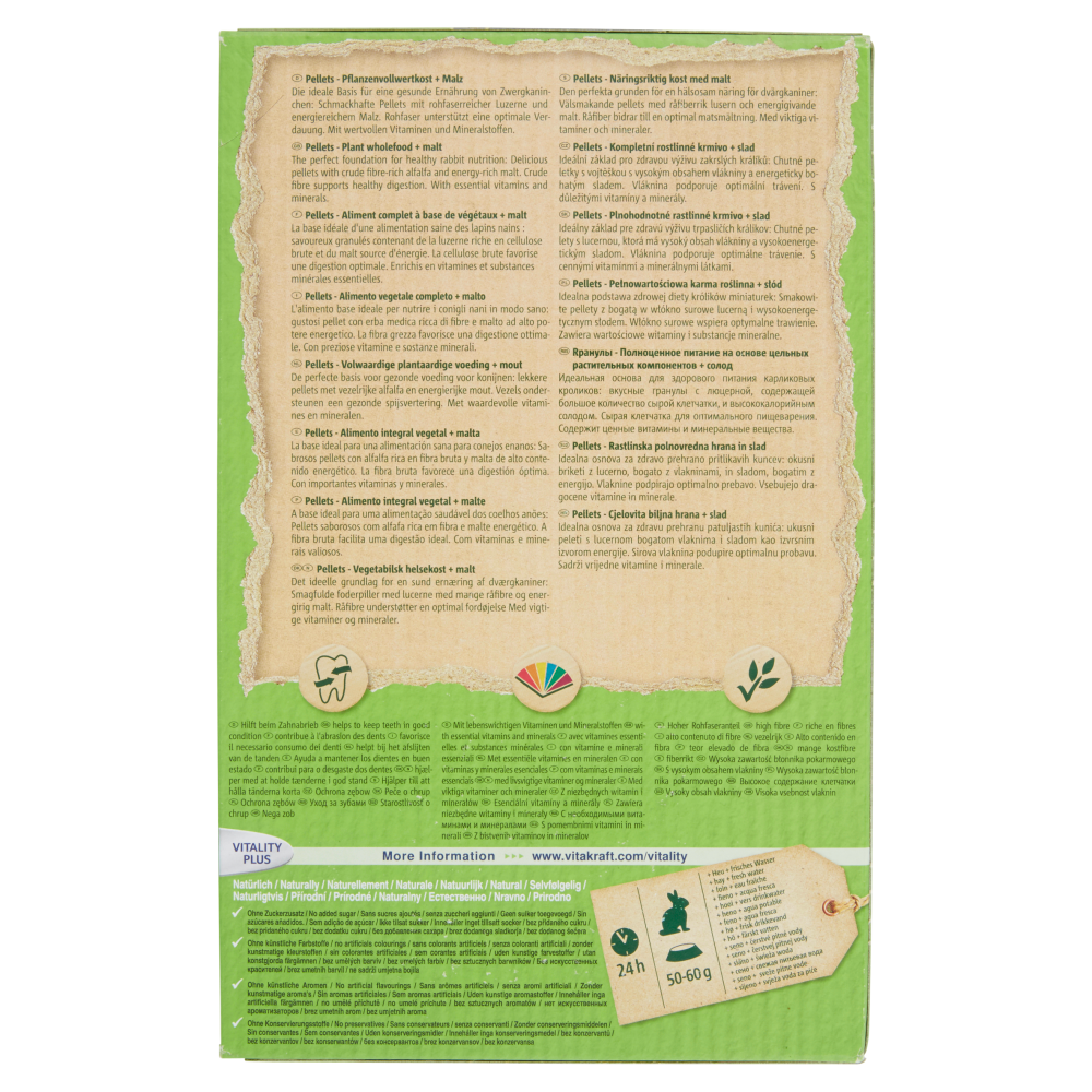 Vitakraft Pellets Alimento vegetale completo + Malto 1 kg