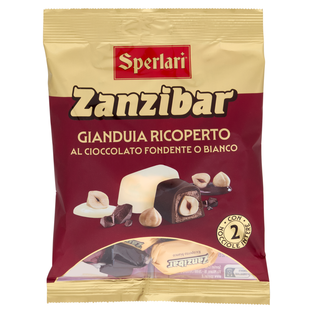 Sperlari Zanzibar Gianduia Ricoperto al Cioccolato Fondente o Bianco 117 g