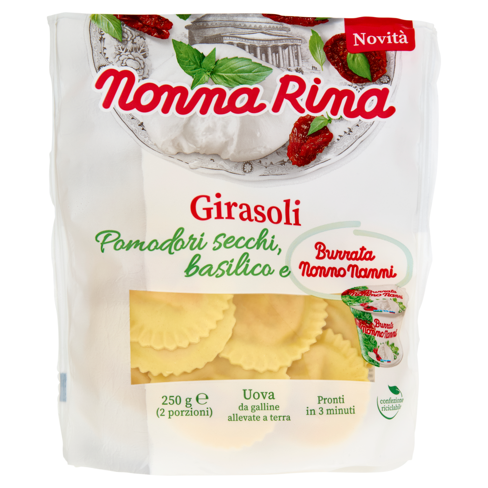 Nonna Rina Girasoli Pomodori Secchie, Basilico e Burrata Nonno Nanni 250 g