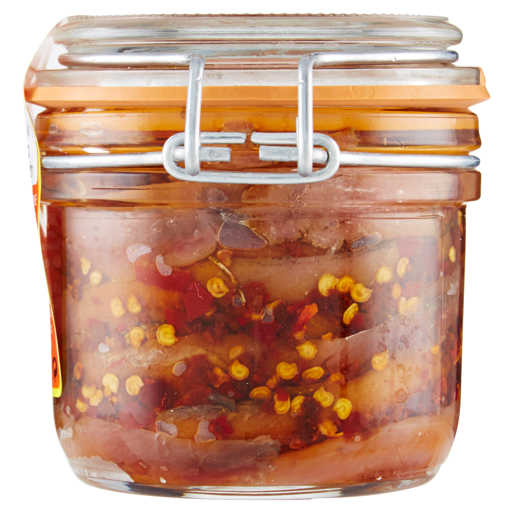 Marca Vaticano Filetti di Acciughe Spagnole in olio di oliva con peperoncino 250 g
