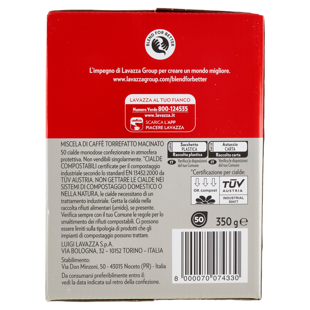 Lavazza Qualità Rossa 50 Cialde Compostabili* 350 g