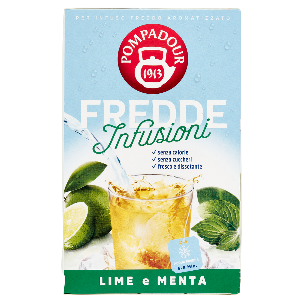 Pompadour Fredde Infusioni Lime e Menta 18 x 2,5 g