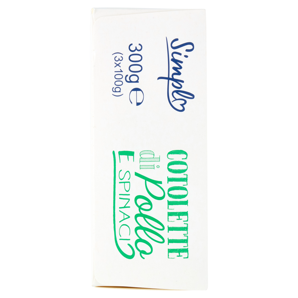 Simpl Cotolette di Pollo e Spinaci Surgelate 3 x 100 g