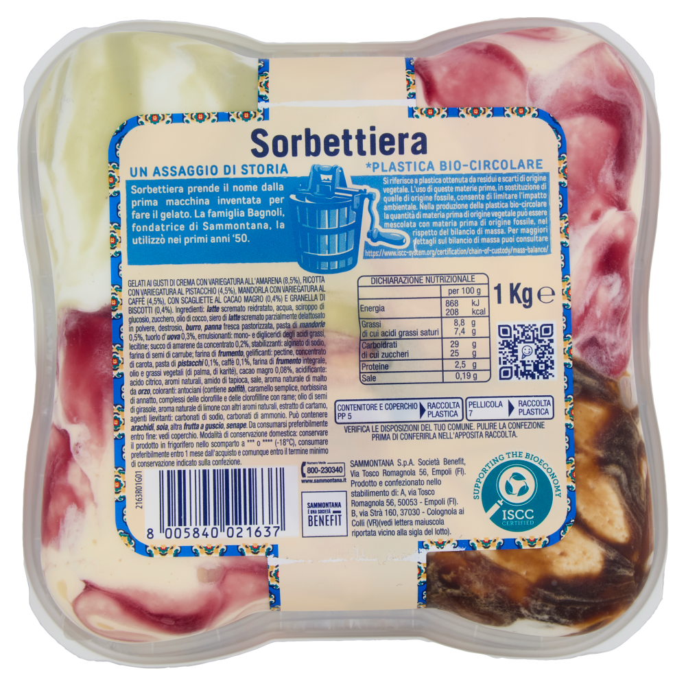 Sammontana Sorbettiera Delizie del Sud Zeppola, Cannolo Siciliano, Caffè Leccese 1 Kg