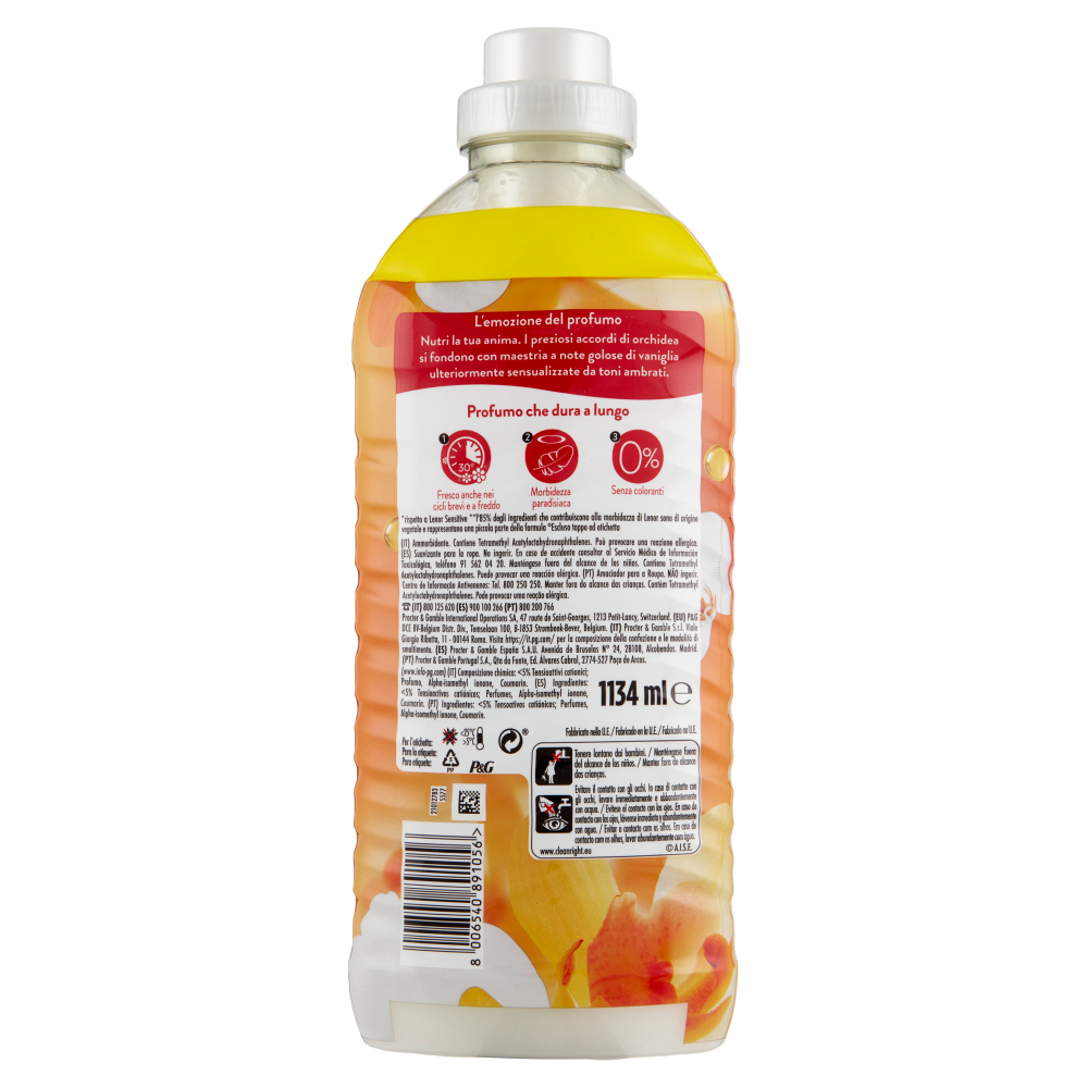 Lenor Ammorbidente Lavatrice Concentrato, Oro e Fiori di Vaniglia, 54 Lavaggi 1134 ml