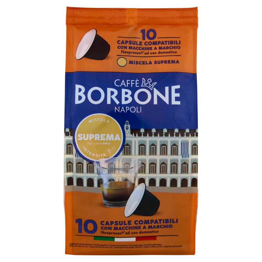 Caff&egrave; Borbone Miscela Suprema Capsule Compatibili Nespresso* ad uso domestico 10 x 5 g