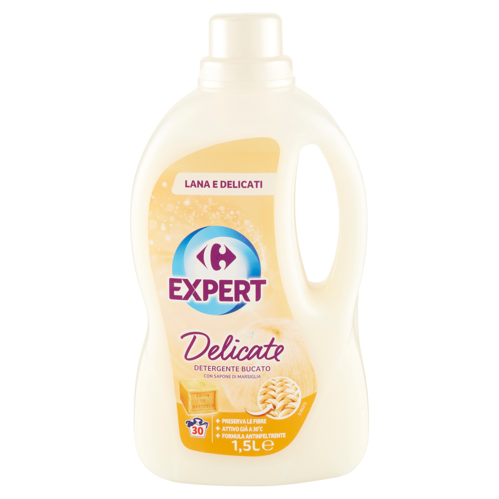 Carrefour Expert Delicate Detergente Bucato con Sapone di Marsiglia 1,5 L