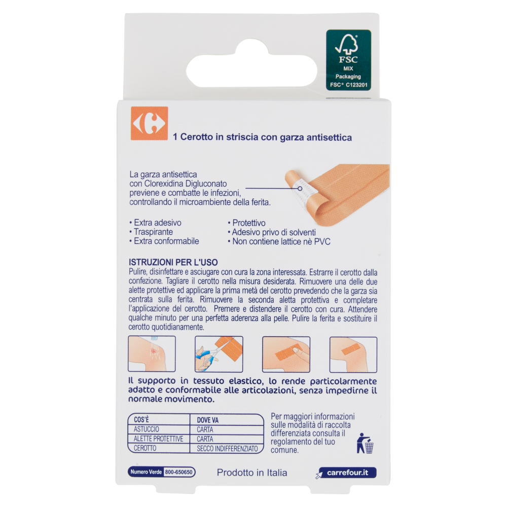 Carrefour Elastic Cerotto in striscia 100 x 6 cm 1 pz