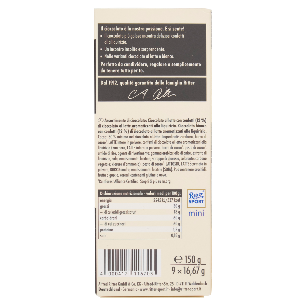 Ritter Sport mini Black & White 9 x 16,67 g