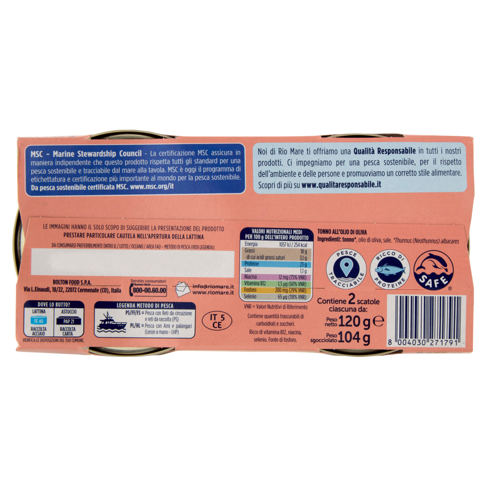 Rio mare Tonno all'Olio di Oliva filod'olio 2 x 120 g