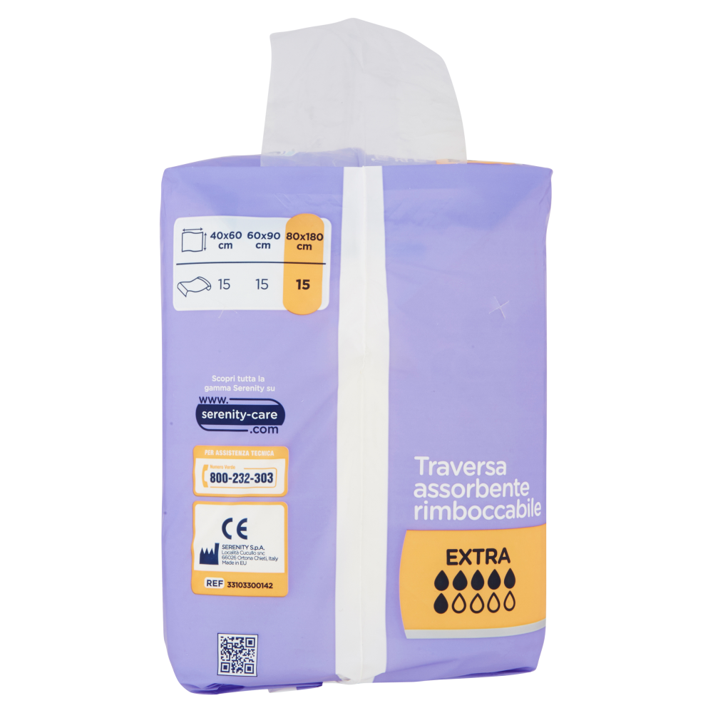 Serenity Traversa assorbente rimboccabile Extra 80x180 cm 15 pz