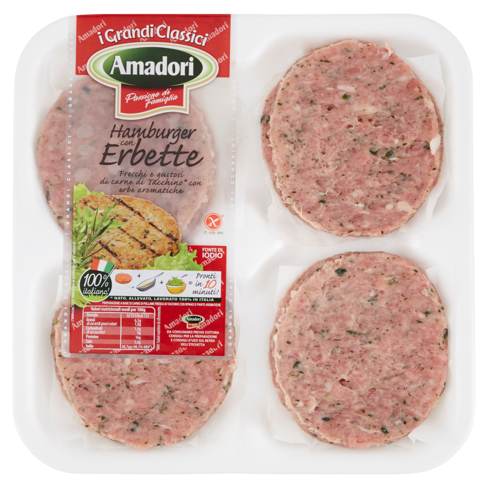 Amadori Hamburger alle Erbette 0,408 kg