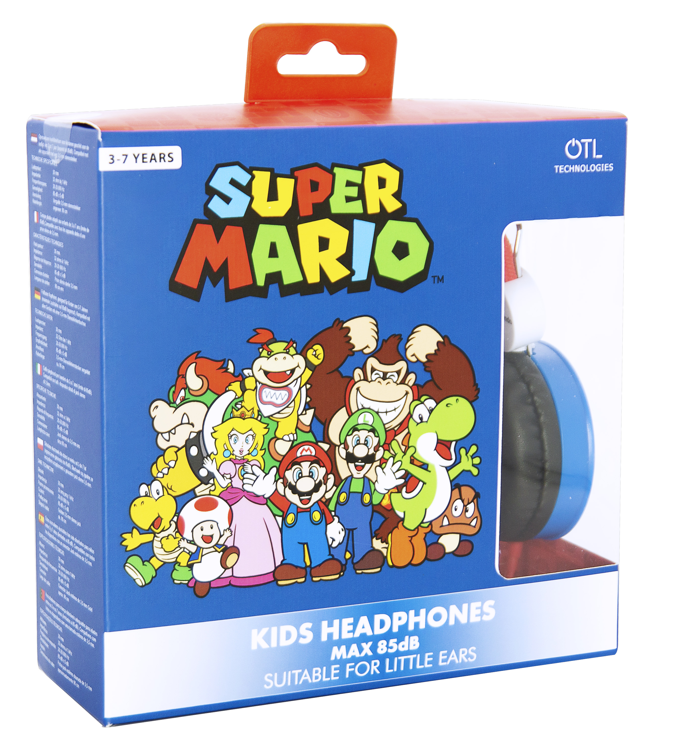 OTL Technologies Super Mario Cuffie Cablato A Padiglione MUSICA Nero, Blu, Rosso, Bianco