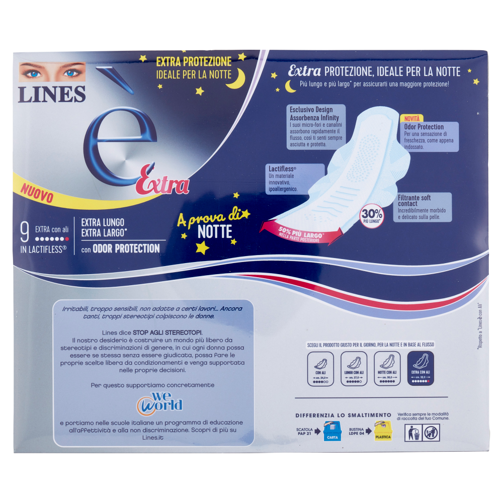 Lines è Extra Assorbenti Extra con ali 4 x 9 pz