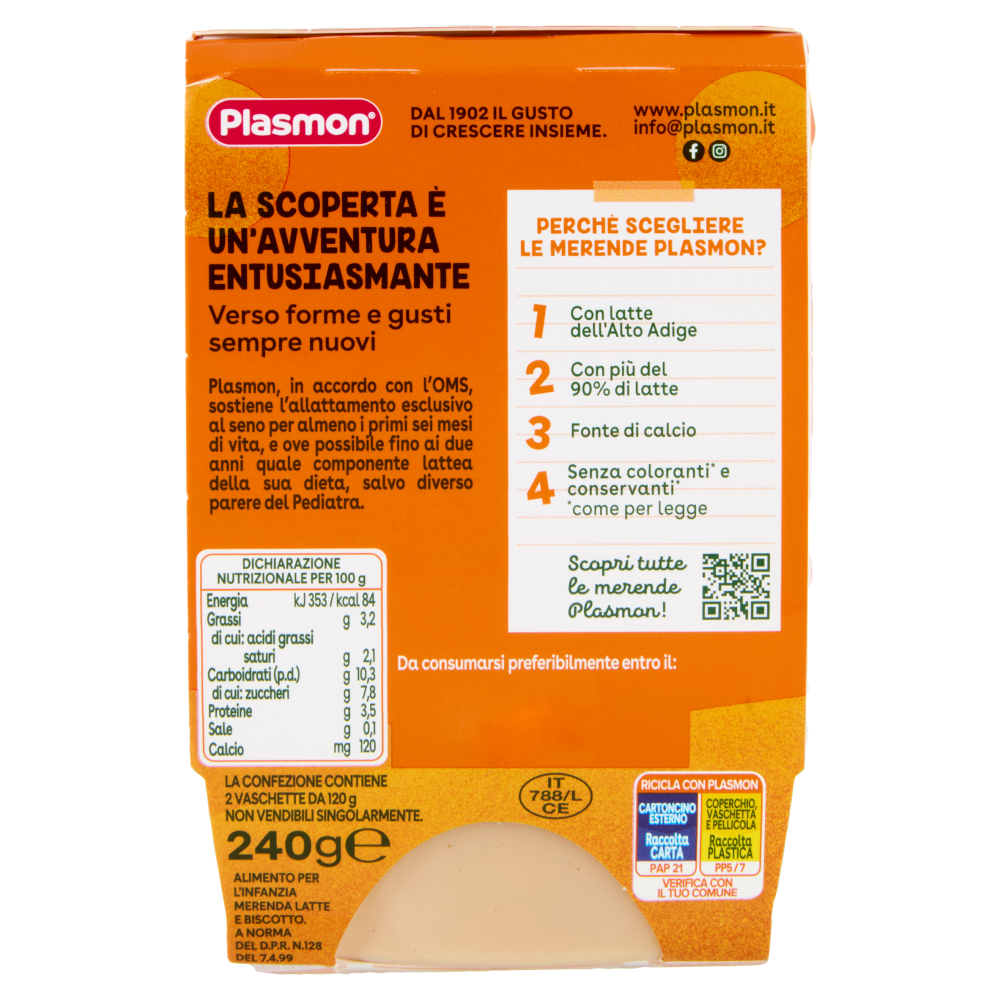 Plasmon la Merenda Latte e Biscotto 2 x 120 g