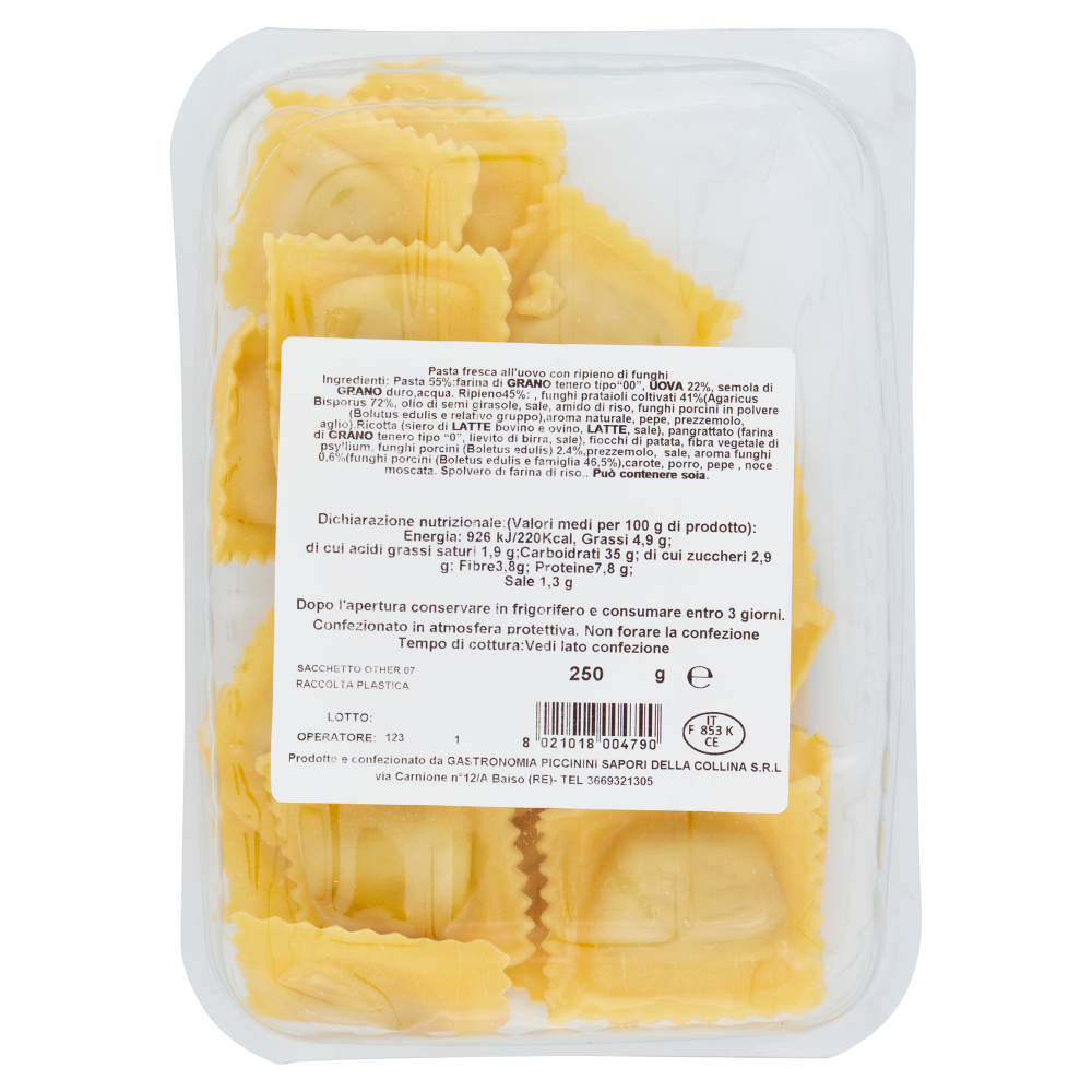 Pasta Piccinini Gourmet Ravioli con Funghi 250 g