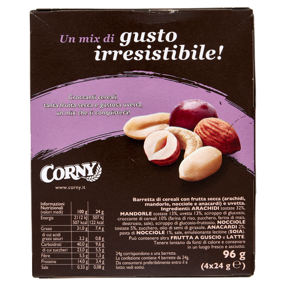 Corny Nuts frutta secca e uvetta 4 x 24 g