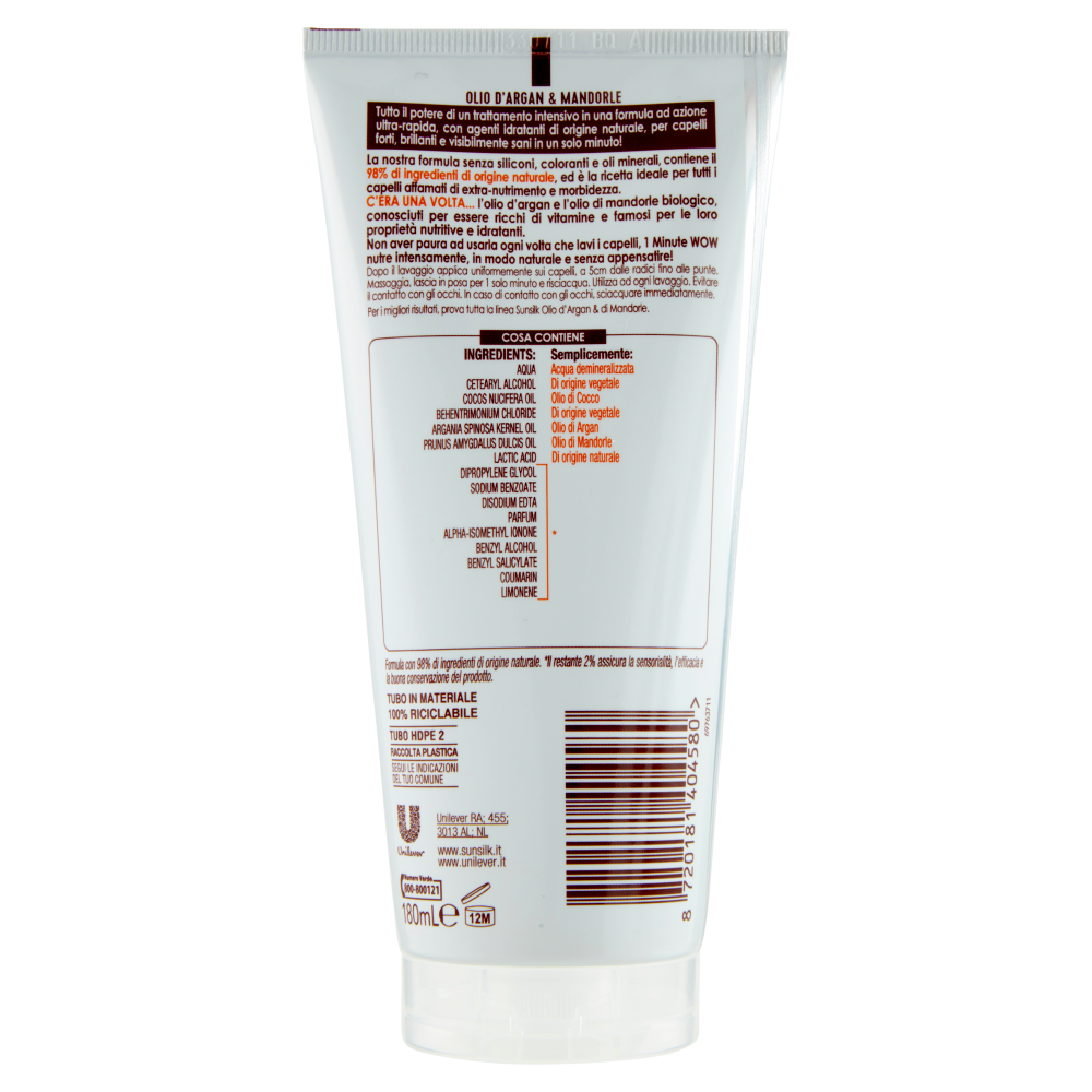 sunsilk Ricarica naturale Olio d'Argan & di Mandorle 1 Minute Wow! Trattamento Intensivo 180 mL
