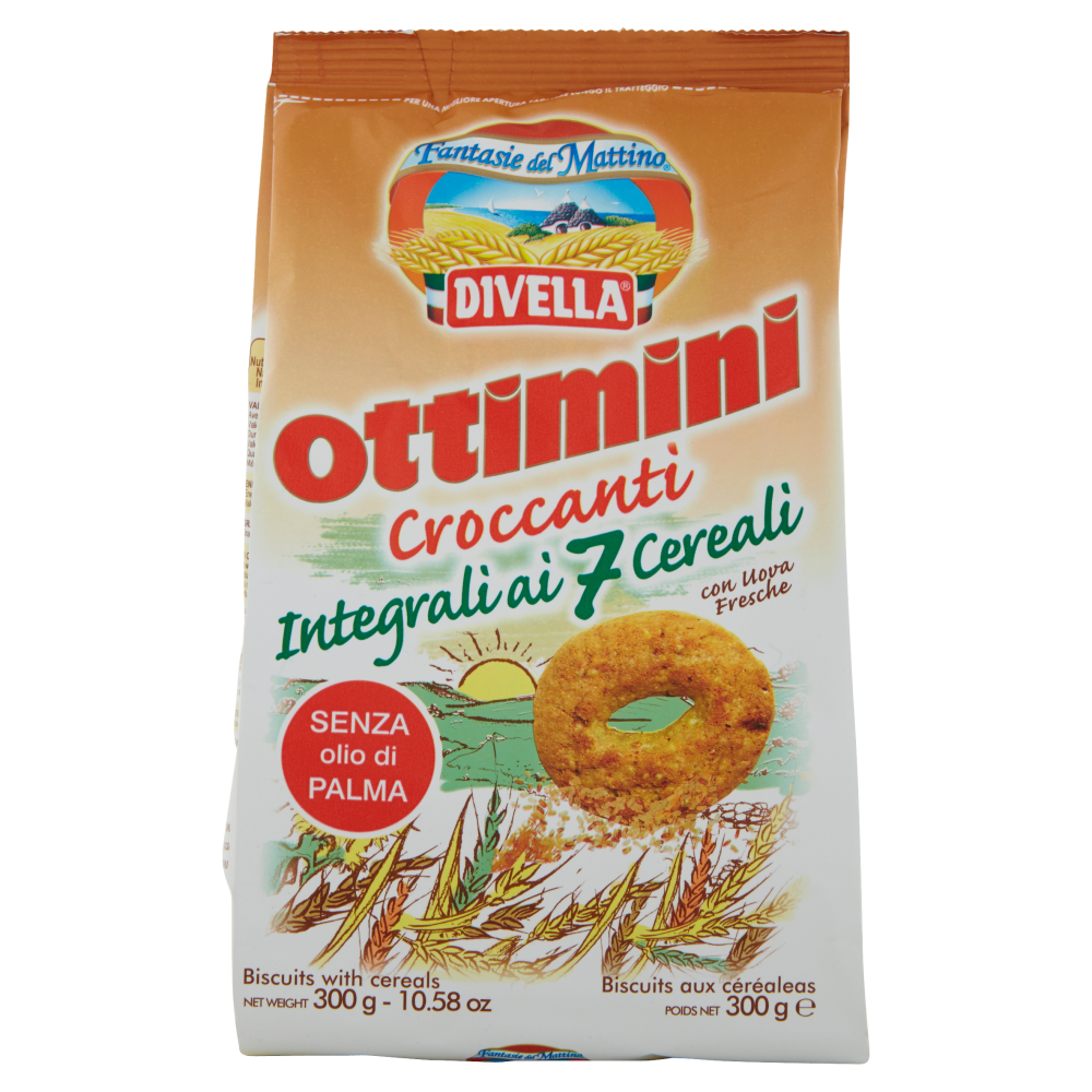 Divella Fantasie del Mattino Ottimini Croccanti Integrali ai 7 Cereali 300 g