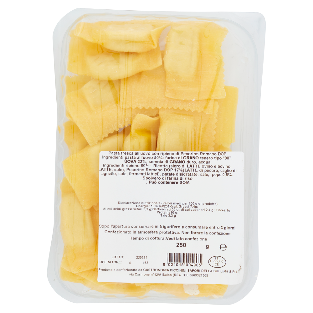 Pasta Piccinini Gourmet Ravioli Cacio e Pepe 250 g