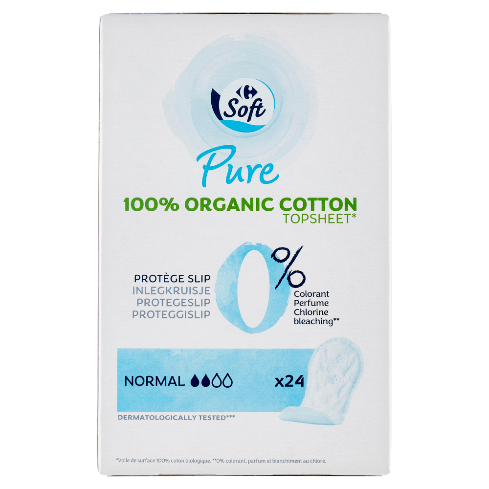 Carrefour Soft Pure Proteggislip Normal 24 pz