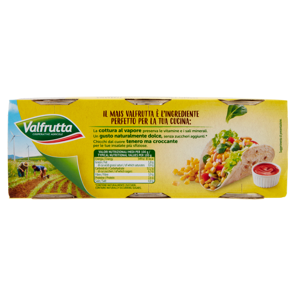 Valfrutta Mais italiano Cotto a vapore 3 x 160 g