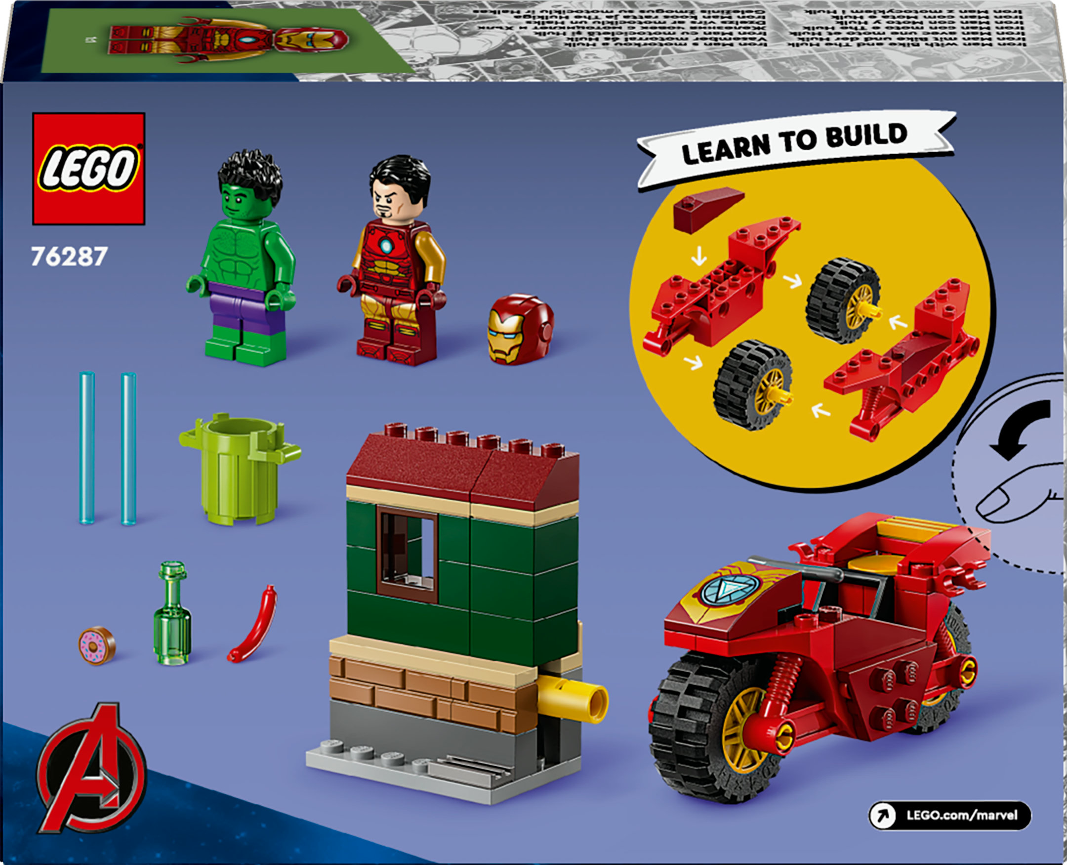 LEGO Iron Man con moto e The Hulk