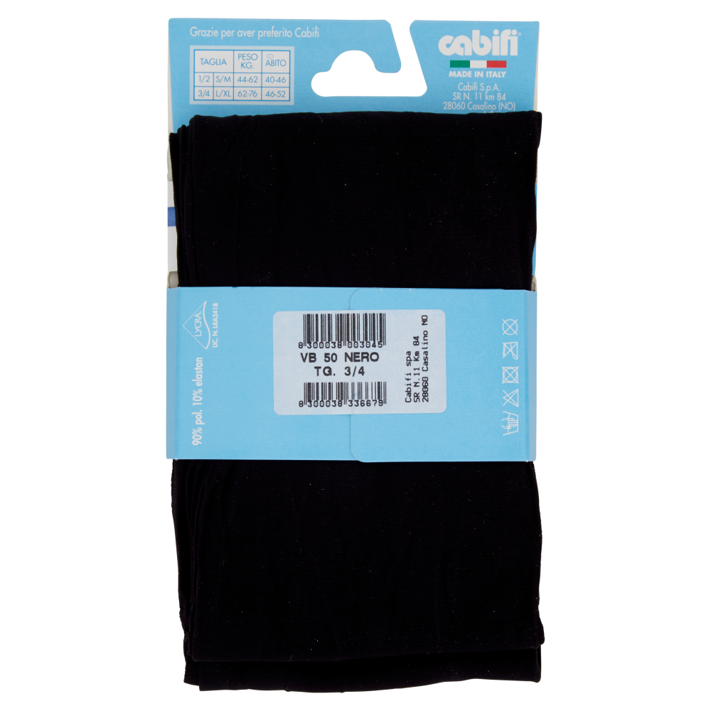 cabifi Collant Coprente 50 Microfibra Tg. 3/4 Nero
