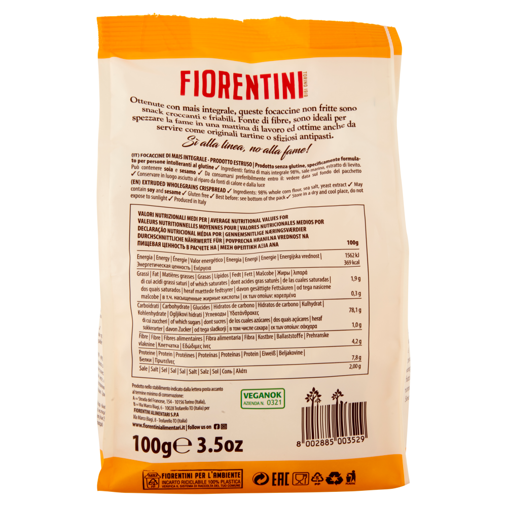 Fiorentini Le Croccanti Focaccine Mais Integrale 100 g