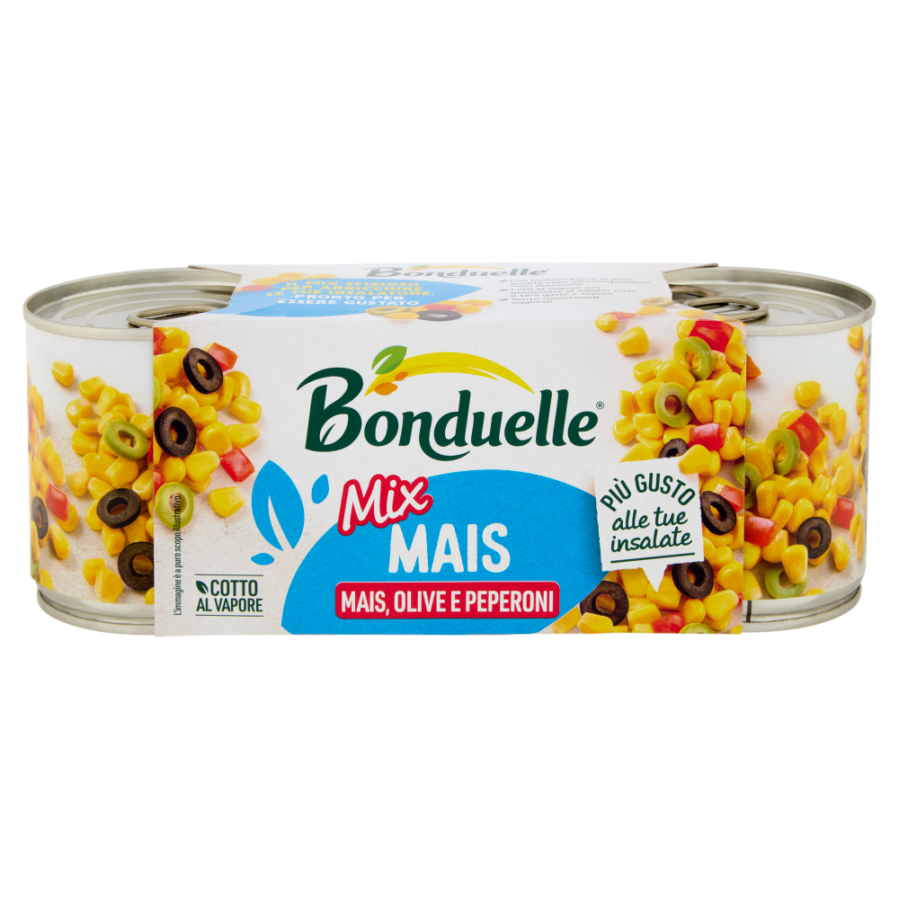 Bonduelle Mais Mix Mais, Olive e Peperoni 3 x 170 g