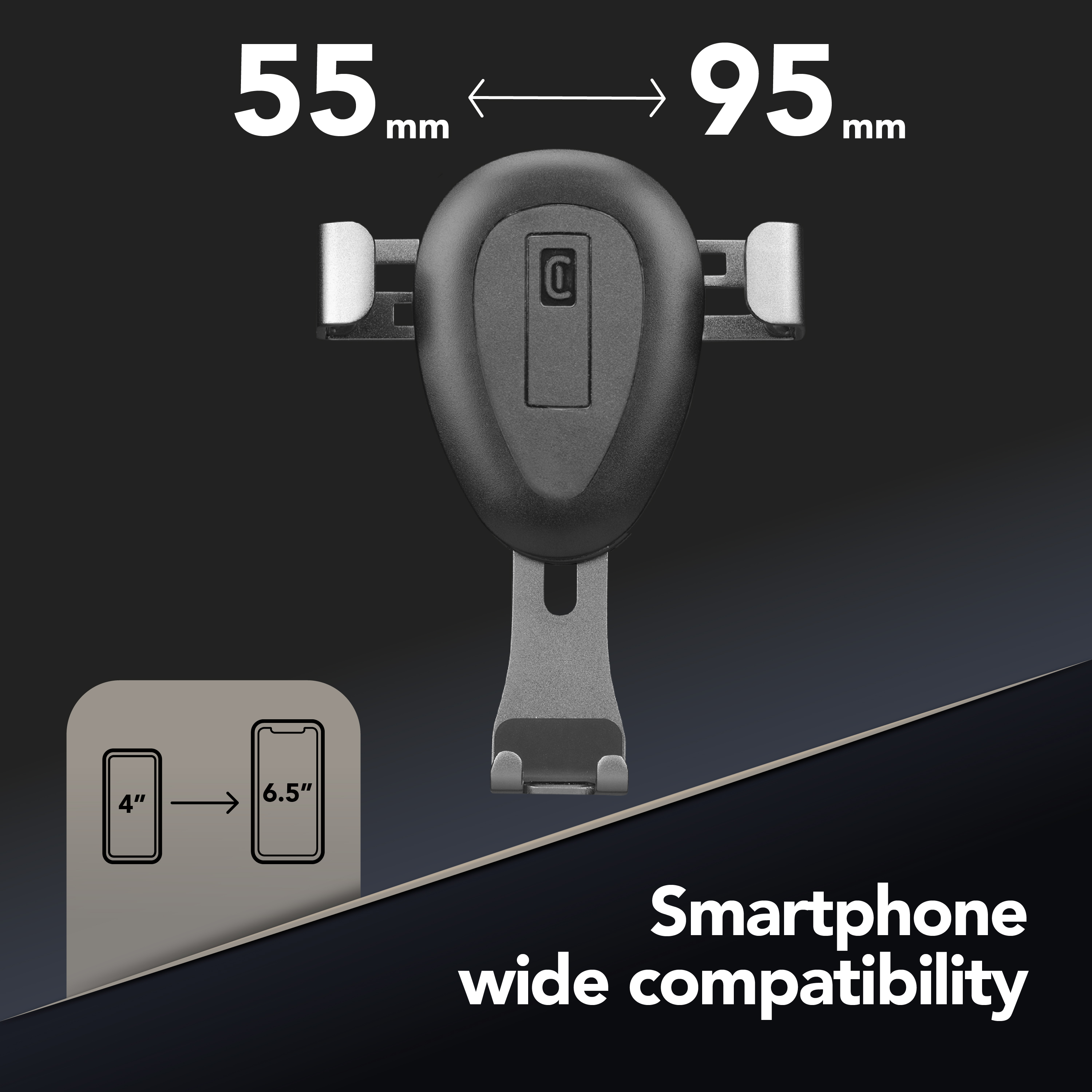 Cellularline Slide - Universal Supporto smartphone da auto per alette di aerazione