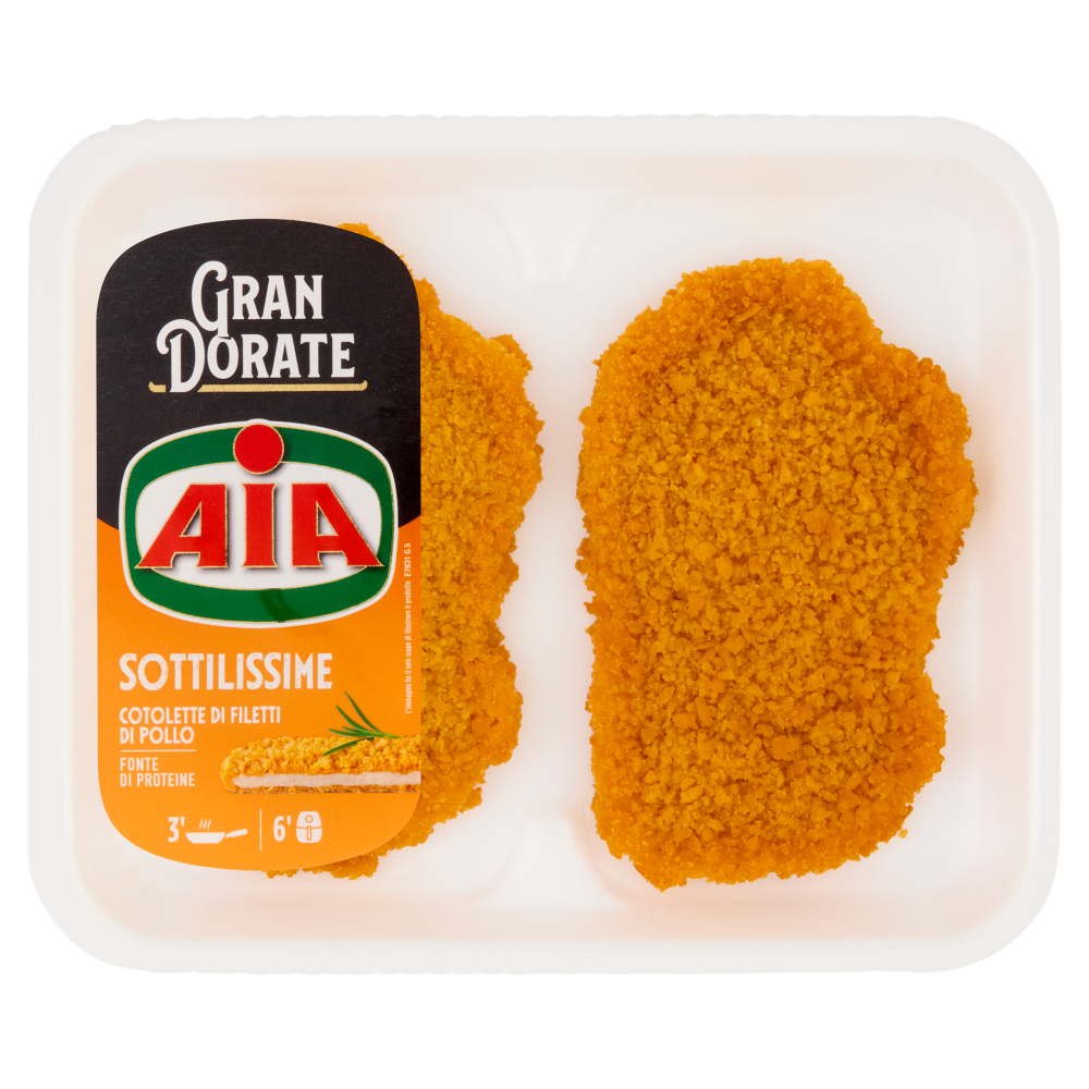 Aia Gran Dorate Sottilissime Cotolette di Filetti di Pollo 0,140 kg